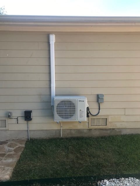 Dedicated circuit and disconnect wired for an outdoor mini-split unit